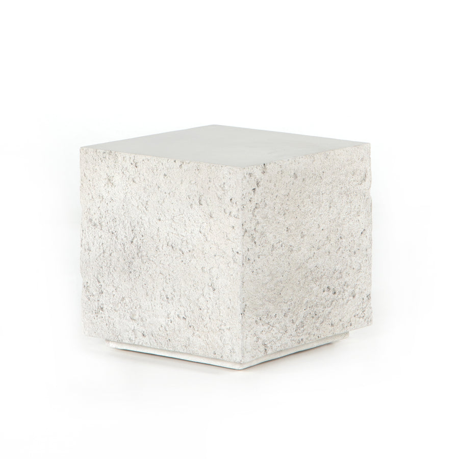 We love the textured, cubic look of this Otero Outdoor Square End Table. We'd love to see this featured on your patio or pool side! Cover or store indoors during inclement weather and when not in use.  Overall Dimensions: 17.75"w x 17.75"d x 18.25"h