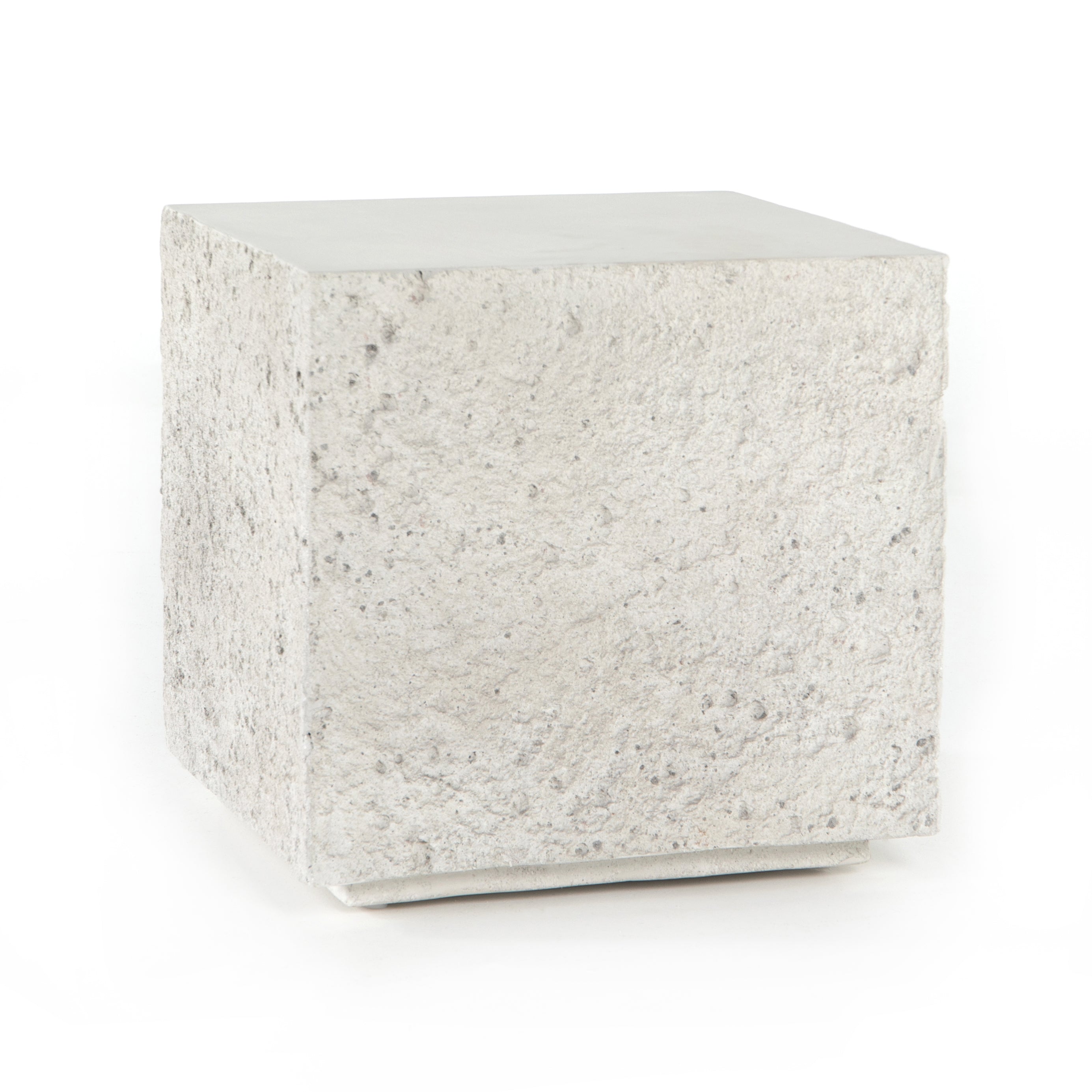 We love the textured, cubic look of this Otero Outdoor Square End Table. We'd love to see this featured on your patio or pool side! Cover or store indoors during inclement weather and when not in use.  Overall Dimensions: 17.75"w x 17.75"d x 18.25"h