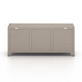 Take outdoor storage to the next level with this Sonoma Outdoor Sideboard - Weathered Grey. Finished in a weathered grey, solid FSC-certified teak forms a modern-minded sideboard, with slatted fronts for a light, linear look. Cover or store indoors during inclement weather and when not in use.  Overall Dimensions: 70.00"w x 18.00"d x 30.00"h