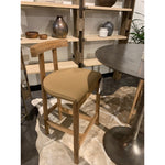 Solid Rosa Morada forms a T-shape frame on this Tex Bar + Counter Stool. The light tan top-grain leather seating is so comfy -- a perfectly sized stool for your kitchen island or bar area. 