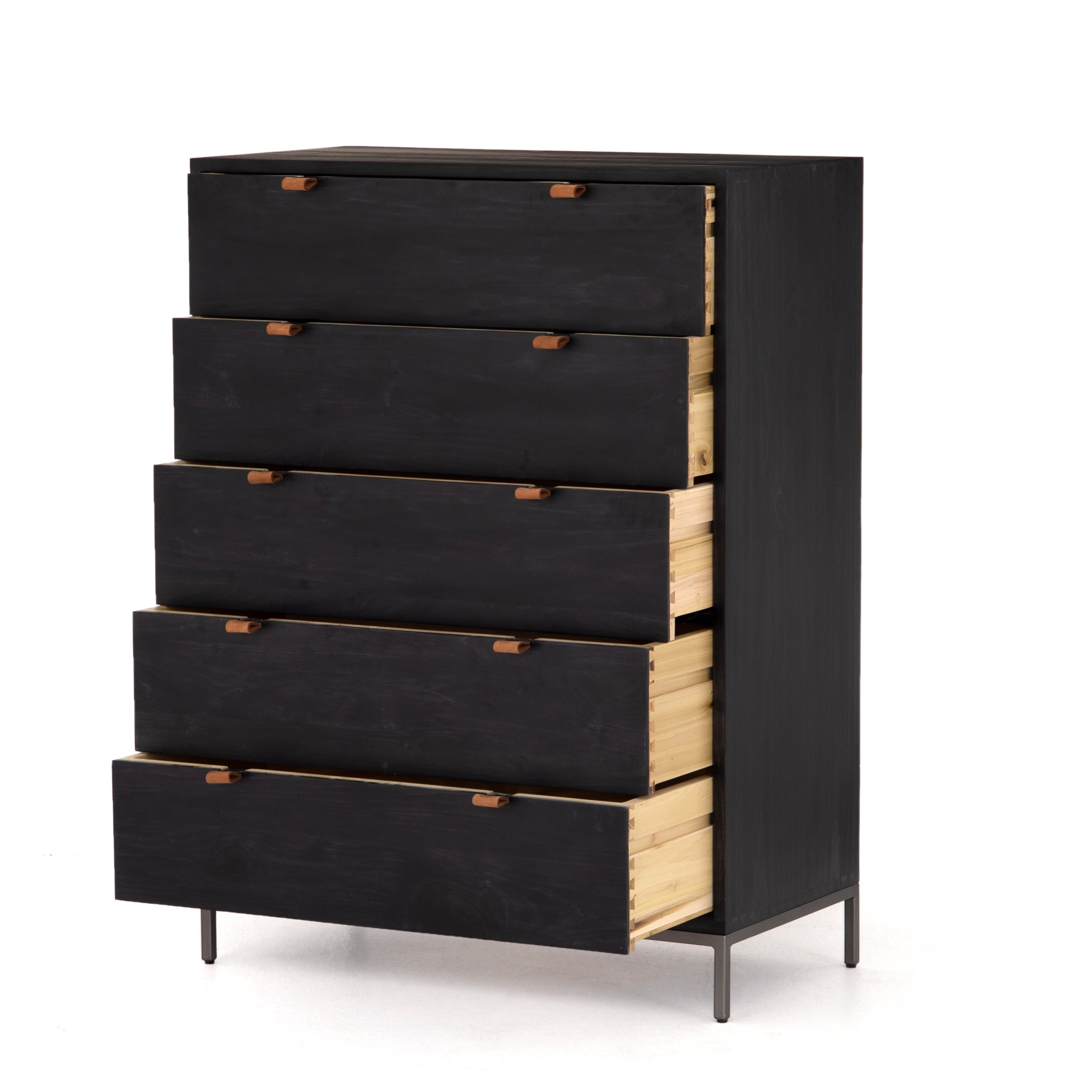 Four Hands Trey 5 Drawer Dresser, Black Four Hands Trey 5 Drawer Dresser, Black