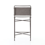 The Wharton Bar and Counter Stool in a stonewash grey feature slim lines and mixed materials combined for ultimate comfort. The architecturally inspired steel tubing is graced by simply contoured cotton seating.