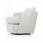 This Whittaker Swivel Chair - Merino Cotton is a comfortable classic. Atop a 360-degree swivel base, well-tailored cotton seating provides a beautifully simple place to perch in style, with feather-blend cushioning for total relaxation -- the perfect chair for a baby room, living room, or other area.   Overall Dimensions: 28.75"w x 35.00"d x 35.50"h