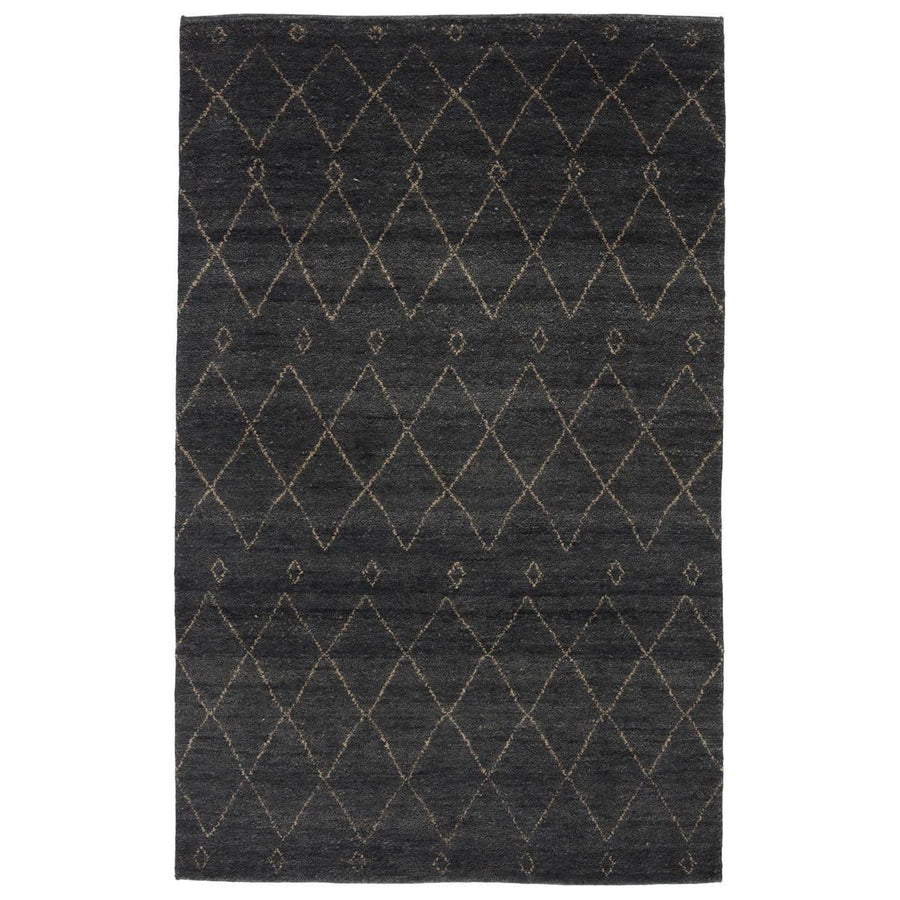 Inspired by simple nomadic designs, this hand-knotted Jaipur Living Nostalgia Casablanca Area Rug, or NS03, offers a sleek Moroccan motif to modern homes. A zigzag lattice pattern lends interest to this ultra-plush wool layer, while a deep gray and white colorway provides a rich and versatile look to any space.