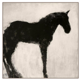 This Equine Imprint Art brings a rustic, moody twist to any entryway, living, or other space needing a pop of interesting art.   Artist: Maeve Harris Product Type: Giclee Finish: Knife Gel  Size: 40" x 40" without frame   
