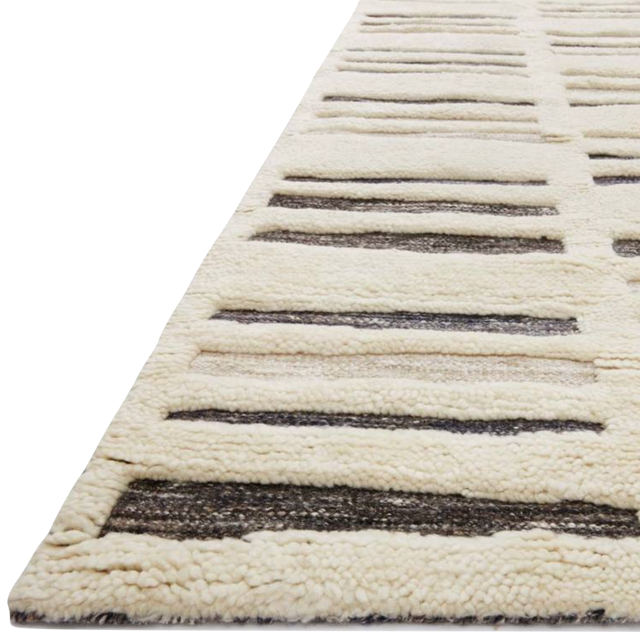 Dimensional yet soft, the Bennett Ivory / Charcoal Area Rug is hand-knotted of wool, viscose and polyester in India. Featuring a new carve like high-low pile, Bennett has an ivory base with abstract tonal designs. Plus, it's plush underfoot -- a great choice for your office, bedroom, or other medium traffic areas.   Hand Knotted 45% Wool | 32% Viscose | 17% Polyester | 6% Other Fibers Pile BEN-01 Ivory/Charcoal