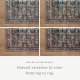 Touting richly saturated colors and a distressed pattern, the Billie Collection captures the look of a well-worn antique rug at a remarkable value. Reminiscent of one-of-a-kind rugs, this Amber Lewis x Loloi collection features random variations in color that render no two pieces exactly alike, creating up to 30% variance in color.  BIL-02 AL Ocean / Brick