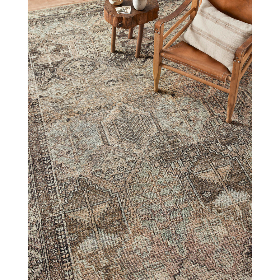 Touting richly saturated colors and a distressed pattern, the Billie Collection captures the look of a well-worn antique rug at a remarkable value. Reminiscent of one-of-a-kind rugs, this Amber Lewis x Loloi collection features random variations in color that render no two pieces exactly alike, creating up to 30% variance in color.  BIL-03 AL Clay / Sage