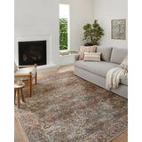 Featuring Billie Amber Lewis x Loloi Aqua / Rust Rug by Loloi at Amethyst Home. Touting richly saturated colors and a distressed pattern, the Billie Collection captures the look of a well-worn antique rug at a remarkable value. Reminiscent of one-of-a-kind rugs, this Amber Lewis x Loloi collection features random variations in color that render no two pie.  Amethyst Home provides interior design, new home construction design consulting, vintage area rugs, and lighting in the Alpharetta metro area.