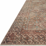 Featuring Billie Amber Lewis x Loloi Aqua / Rust Rug by Loloi at Amethyst Home. Touting richly saturated colors and a distressed pattern, the Billie Collection captures the look of a well-worn antique rug at a remarkable value. Reminiscent of one-of-a-kind rugs, this Amber Lewis x Loloi collection features random variations in color that render no two piec.  Amethyst Home provides interior design, new home construction design consulting, vintage area rugs, and lighting in the Charlotte metro area.