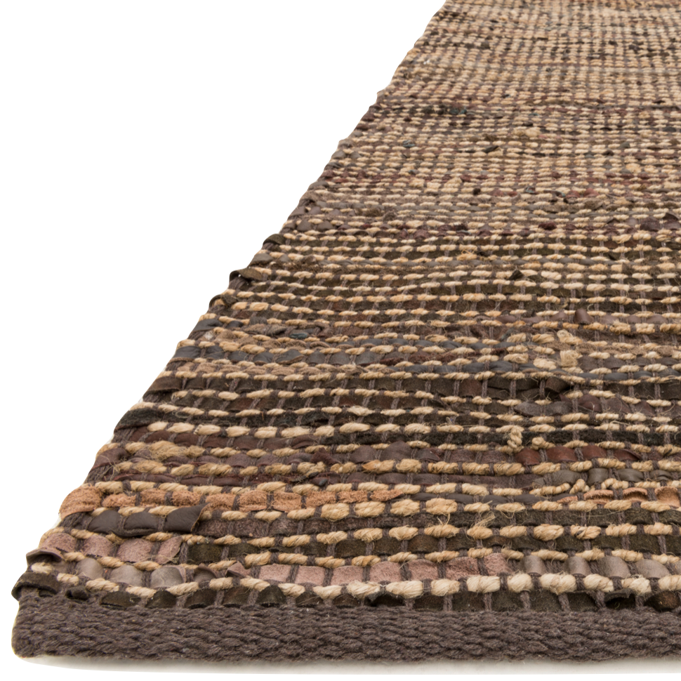 Give your room an all natural feel with the Edge ED-01 Brown Area Rug by Loloi. These earthy rugs are hand woven in India of alternating strips of leather, jute, and cotton for a unique tactile feel that your feet will love. Available in four neutral colors, ensuring a seamless addition to any decor.