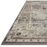 Featuring Hathaway Steel/Ivory Rug by Loloi at Amethyst Home. Featuring soft motifs in a carefully curated color palate of grey, black, ivory and hints of blue, the Hathaway Steel / Ivory area rug captures the essence of one-of-a-kind vintage or antique area rug at an attractive price.
This rug is ideal for high traffic areas due to the rug's power-loome.  Amethyst Home provides interior design, new home construction design consulting, vintage area rugs, and lighting in the Los Angeles metro area.