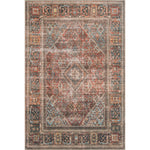 The Loloi Loren Brick / Multi Area Rug, or LQ13, offers vintage hand-knotted looks at an affordable price. This power loomed rug is perfect for living rooms, dining rooms, or other high traffic areas. These printed designs provide a textured effect by portraying every single individual knot on a soft polyester base.