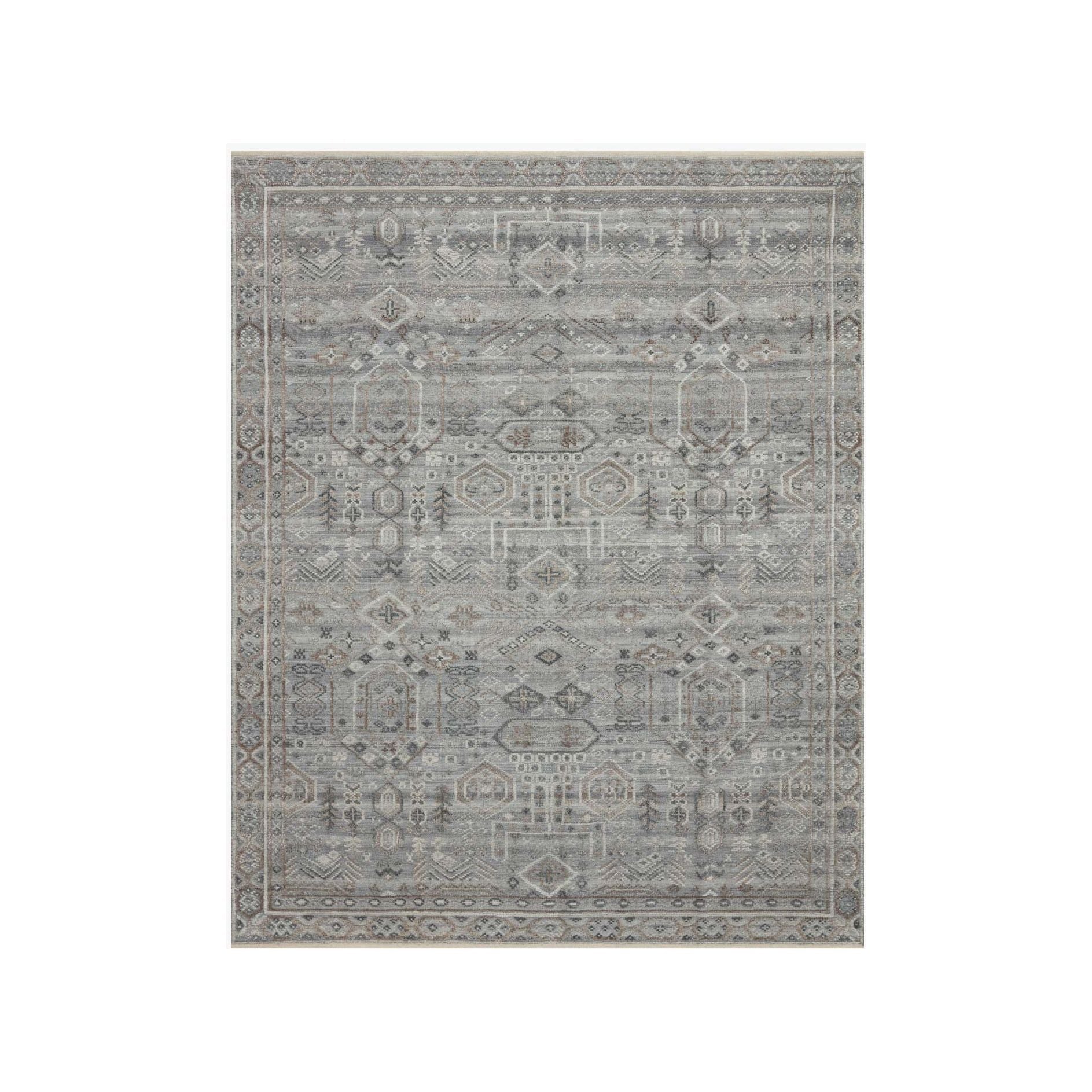Timeless yet modern, the Nola Slate / Granite Area Rug is hand-knotted in India of viscose, cotton, wool and other fibers. The tonal collection showcases an elevated texture, accentuating the pattern in every piece.  Hand Knotted 66% Viscose | 25% Wool | 7% Cotton | 2% Other Fiber Pile NOL-01 Slate / Granite
