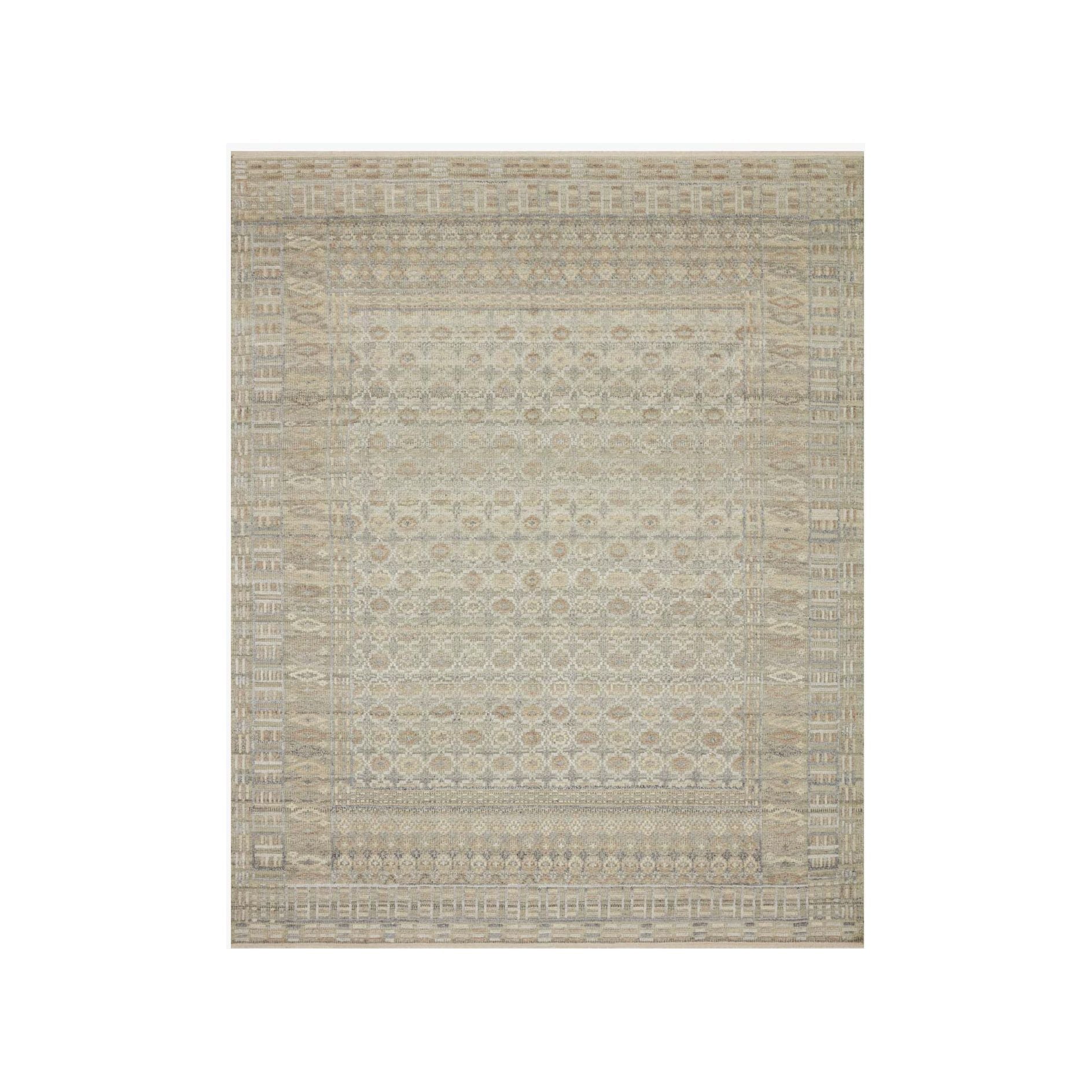 Timeless yet modern, the Nola Sand / Beige Area Rug is hand-knotted in India of viscose, cotton, wool and other fibers. The tonal collection showcases an elevated texture, accentuating the pattern in every piece.  Hand Knotted 66% Viscose | 25% Wool | 7% Cotton | 2% Other Fiber Pile NOL-03 Sand / Beige