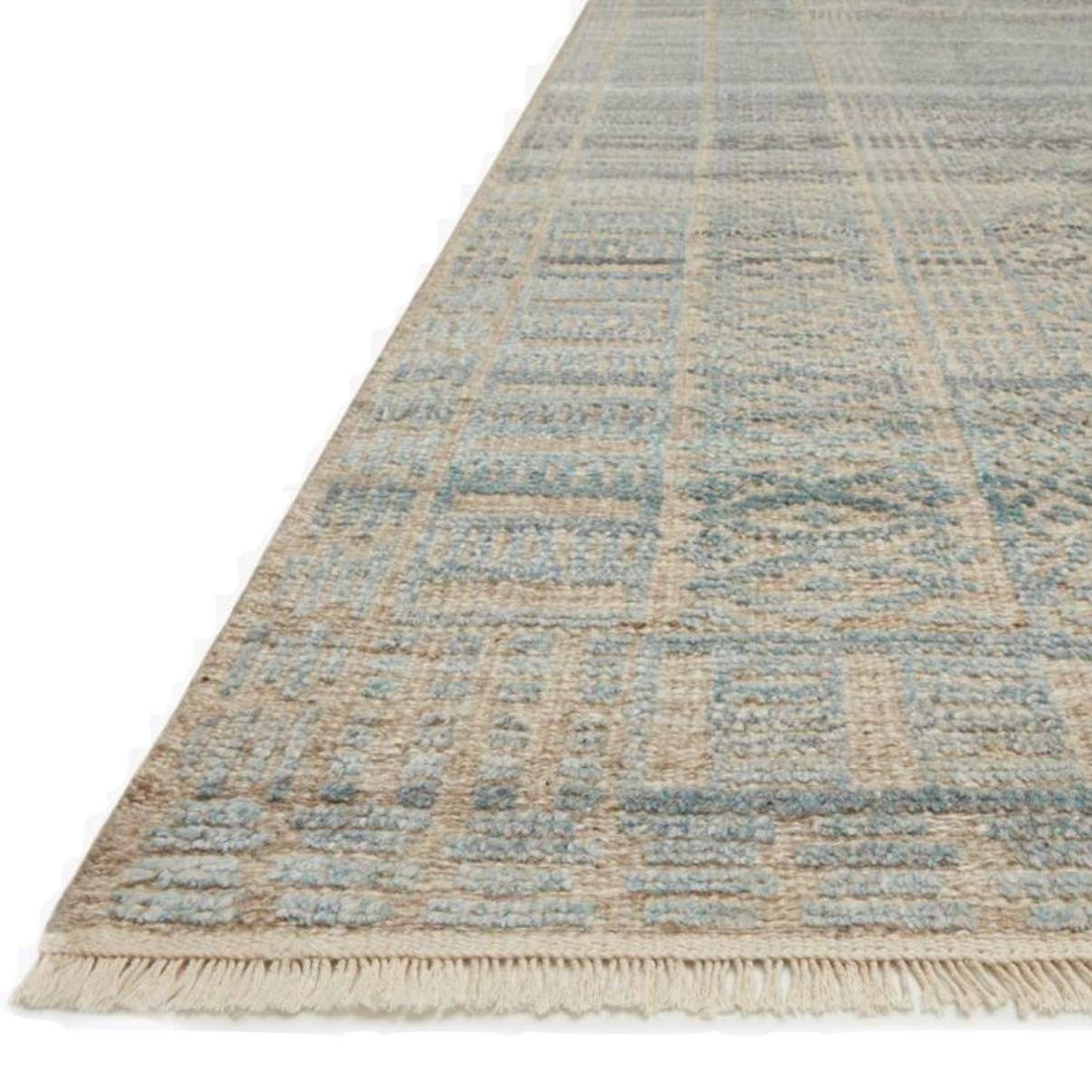 Timeless yet modern, the Nola Taupe / Ocean Area Rug is hand-knotted in India of viscose, cotton, wool and other fibers. The tonal collection showcases an elevated texture, accentuating the pattern in every piece.  Hand Knotted 66% Viscose | 25% Wool | 7% Cotton | 2% Other Fiber Pile NOL-03 Taupe / Ocean
