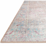 Old soul, new spirit. Power-loomed of 100% polyester, the Wynter Red / Teal area rug showcases a one-of-a-kind vintage or antique area rug look at an affordable price. This rug brings in tones of pink, blue, and ivory and ideal for high traffic areas due to the rug's durability. The rug is perfect for living rooms, dining rooms, kitchens, hallways, and entryways.  Power Loomed 100% Polyester WYN-04 Red/Teal Colors: Pink, Ivory, Blue