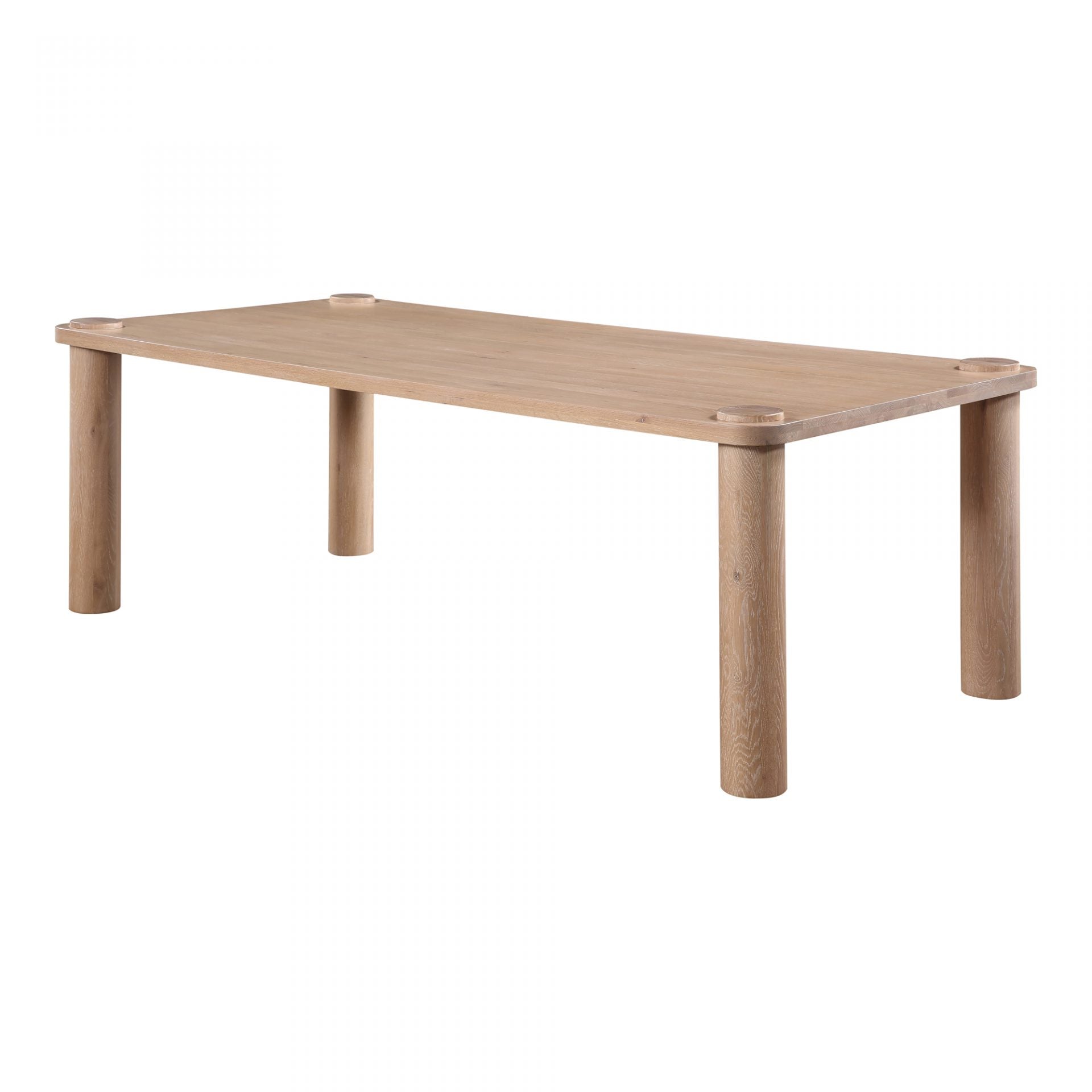 This Century Dining Table is filled with bright, organic energy. Made from solid white oak, this beautifully crafted hardwood table is a modern focal point to your dining room or kitchen area!  Dimensions: 88"W x 42"D x 30"H Materials:  Solid White Oak
