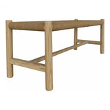 This Hawthorn Small Bench - Natural features a woven natural fiber that adds texture and an artisanal touch to any space. Versatile and natural, this is the perfect accent for the living room, the entrance hall, or at the end of your bed.  Dimensions: 48"W x 17"D x 18"H Seat Height: 18"  Materials:  Solid Elm Frame Woven Natural-Fiber Rope Seat