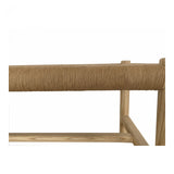 This Hawthorn Small Bench - Natural features a woven natural fiber that adds texture and an artisanal touch to any space. Versatile and natural, this is the perfect accent for the living room, the entrance hall, or at the end of your bed.  Dimensions: 48"W x 17"D x 18"H Seat Height: 18"  Materials:  Solid Elm Frame Woven Natural-Fiber Rope Seat