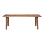 The Malibu dining table embodies an organic aesthetic through its design. Thick pieces of solid walnut is used from head to toe, showing off this pieces beautiful grain pattern and shades. The rounded edges on the legs and table-top creates a flow that is more contemporary and natural. With seating space for 10, the Malibu dining table can host the entire neighborhood.   Dimensions: 88"W x 38"D x 30"H  Materials: Solid Walnut