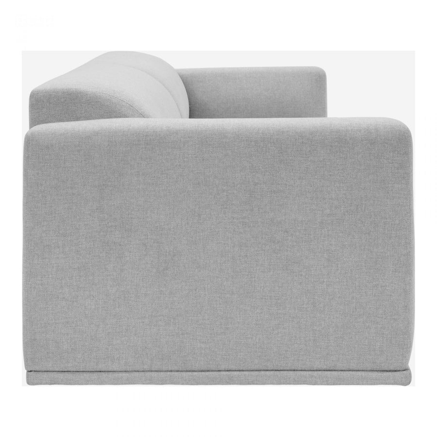 With its grey bouclé upholstery, this Malou Sofa - Grey brings texture and feeling to your space, a perfect compliment to its mellow simplicity.   Dimensions: 96.05"W x 37"D x 28.75"H