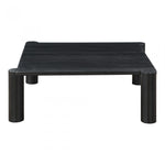 We love the unique legs found on this Post Coffee Table - Black Oak. Made from solid oak, this coffee table sits lower to the ground, inviting more communication on its sturdy dowel legs.  Dimensions: 36"W x 36"D x 13"H Materials:  Solid Oak