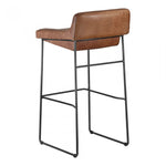 Upgrade your kitchen or dining room with this sleek, cocktail-ready Starlet Counter + Bar Stool - Open Road Brown Leather that showcases poise and comfort. This adds a cool sophistication to your space with its slim iron frame and luxe leather upholstery. 