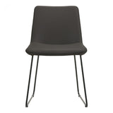 This Villa Dining Chair - Black features a confident metal and leather combo that will add an instant, on-trend industrial look to your modern home. Set upon a slim, metal frame, paired with beautiful leather upholstery, this contemporary design is sure to level up your dining arrangement.  Size: 19"W x 23"D x 21"H
