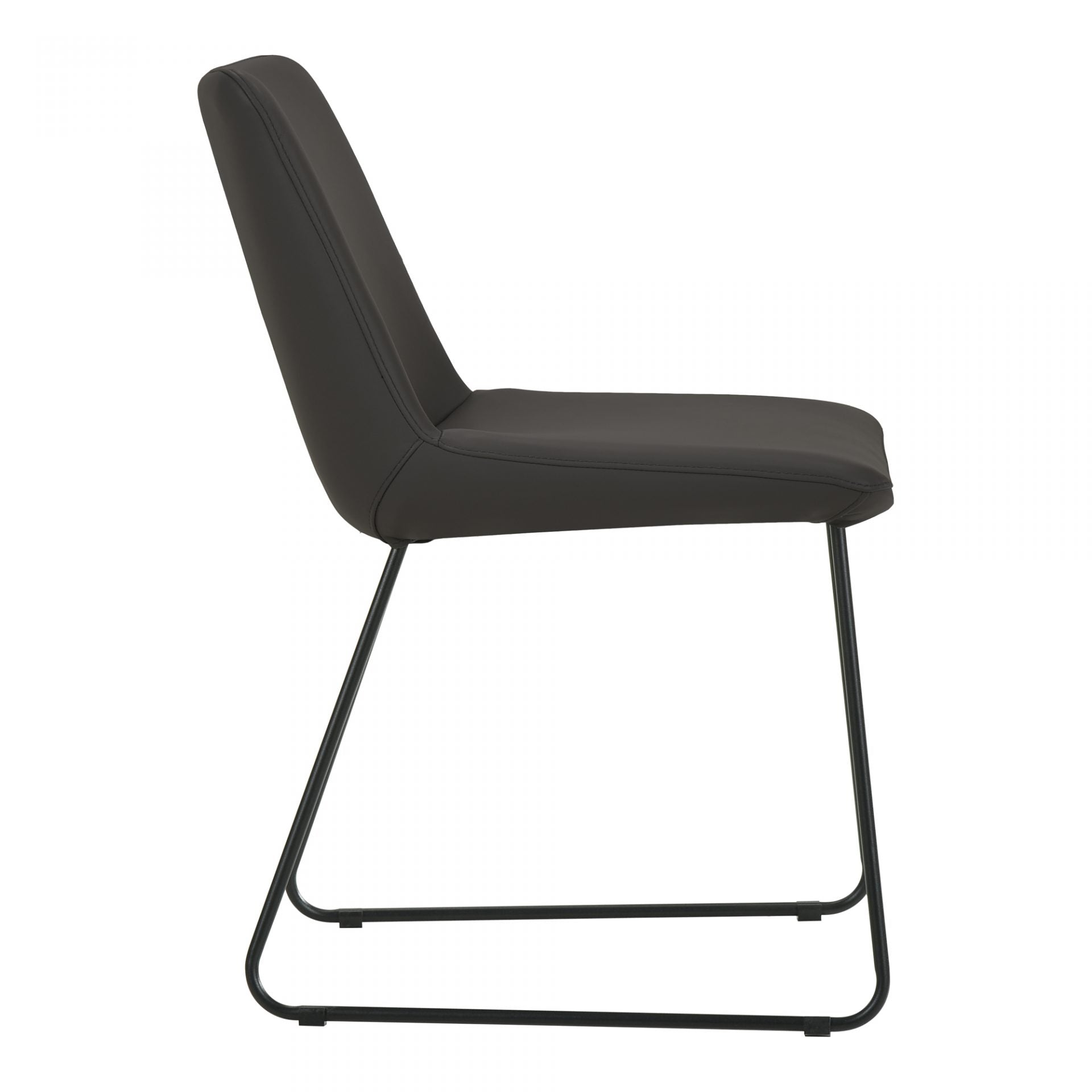 This Villa Dining Chair - Black features a confident metal and leather combo that will add an instant, on-trend industrial look to your modern home. Set upon a slim, metal frame, paired with beautiful leather upholstery, this contemporary design is sure to level up your dining arrangement.  Size: 19"W x 23"D x 21"H
