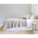 The Brussels Coverlet Bedding Taupe by Pom Pom at Home is a grand and sophisticated line that has a diamond quilted pattern on the front, made of 100% stone washed cotton velvet. Available in several soft, stone washed colors.  100% cotton velvet Machine wash cold; tumble dry low; warm iron as needed Do not bleach