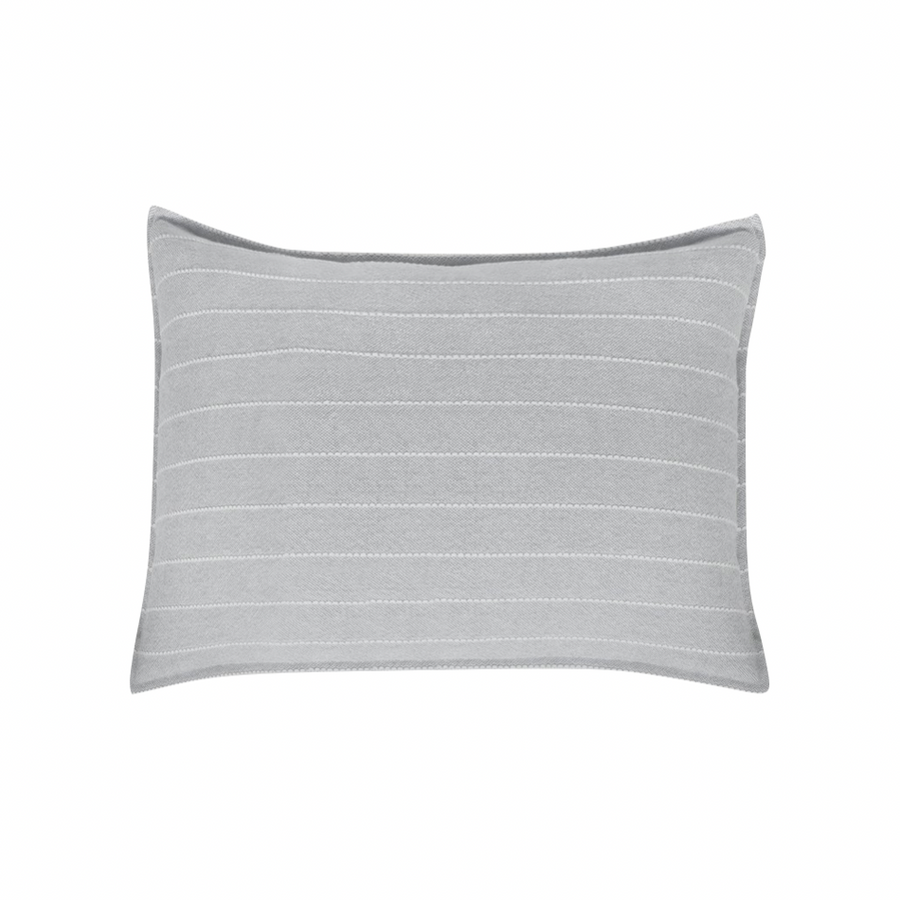Soft and relaxed, the Henley Big Pillow With Insert - Sky is heavyweight cotton with a finely handloomed texture and a thin interwoven stripe pattern. It creates a clean and casual look for your bedroom.   Size: 28'' x 36"