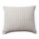 The Newport Big Pillow - Natural/Midnight features a thicker natural stripe alongside a thin midnight stripe. Made from 100% linen, this brings a comfy, peaceful nights sleep.  Size: 28"x36"