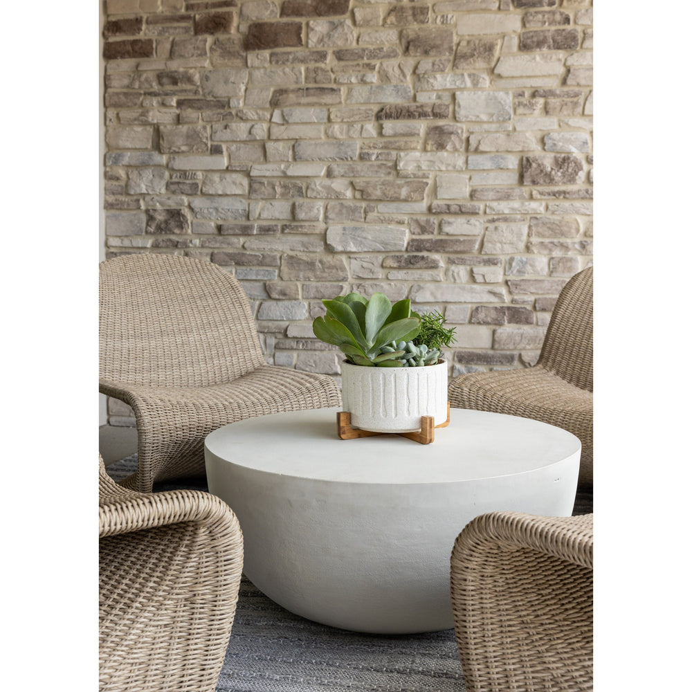 Featuring Portia Outdoor Occasional Chair - Vintage White by Four Hands at Amethyst Home. This Portia Outdoor Occasional Chair - Vintage White features a unique shape for comfortable seating. Finished in a vintage white, all-weather wicker makes this the perfect chair for indoors or out.
Cover or store inside during inclement weather and when not in us. Amethyst Home provides interior design, new home construction design consulting, vintage area rugs, and lighting in the Salt Lake City metro area.