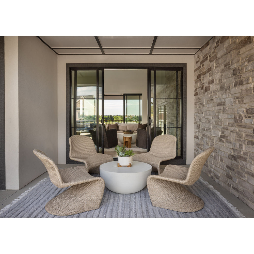 Featuring Portia Outdoor Occasional Chair - Vintage White by Four Hands at Amethyst Home. This Portia Outdoor Occasional Chair - Vintage White features a unique shape for comfortable seating. Finished in a vintage white, all-weather wicker makes this the perfect chair for indoors or out.
Cover or store inside during inclement weather and when not in use.
O. Amethyst Home provides interior design, new home construction design consulting, vintage area rugs, and lighting in the Washington metro area.