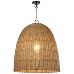 We love the coastal feel of this Beehive Outdoor Pendant Large. Made from rattan-like material, this is woven into a dome shape that would look gorgeous over a dining table, outdoor living space, or other area!  Dimensions: 30"h x 20.5"d x 20.5"d