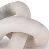 This Cassius Marble Sculpture - White is hand-carved from a single piece of stone and an abstract beauty. Place on your coffee table, shelve, or entryway and elevate the whole space!  Overall size: 8"w x 8"d x 5.5"h Material: Marble