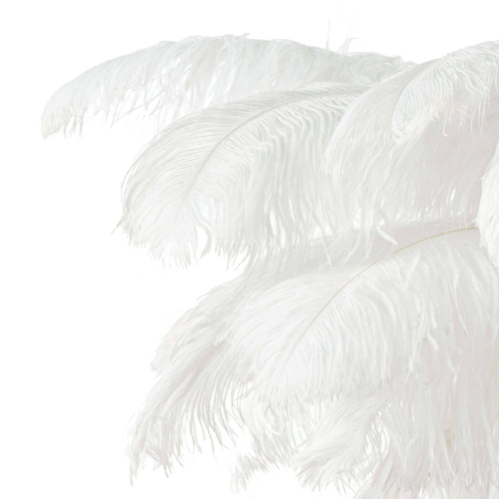 A boho dream and definite statement piece -- we are obsessed with the white feathers of this Josephine Feather Chandelier! We'd love to see this hung in a bedroom, over a dining table, or any other space of your home needing a chic statement.  Overall size: 37.25"w x 37.25"d x 22.5"h
