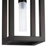 This bold Montecito Outdoor Lantern - Small showcases the architecturally inspired lines of Montecito, California's Spanish Colonial estates. The charcoal frame and frosted glass light cover provide a beautiful diffused glow -- the perfect addition to your outdoor lighting-scape or inside area.   Dimensions: 17.5"h x 9"d x 9"d