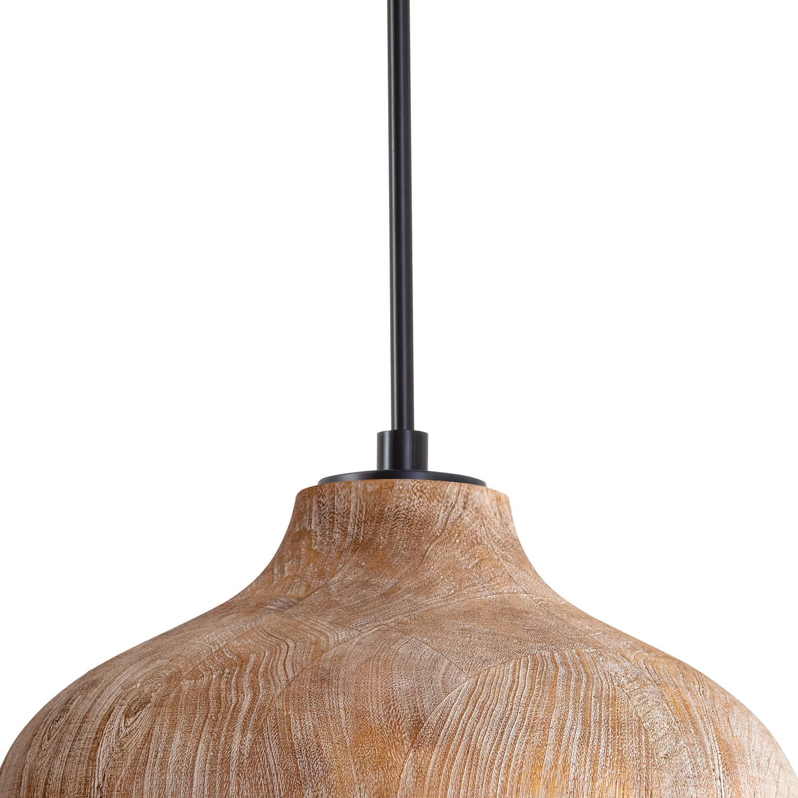This Surfside Wood Pendant has a peaceful, organic feel with the white-washed, limed oak finish that brings a grain texture to the shade. We'd love to see this placed over a kitchen sink, island, or other area needing extra space.   Overall Dimensions: 15"w x 15"d x 18.5"h