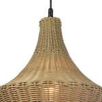 We love the coastal feel of this Beehive Vista Outdoor Chandelier. Made from rattan-like material, the curves of the chandelier bring an organic charm to any dining room, patio, or other area.   Dimensions: 21.75"h x 17"d x 17"d