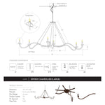 Add unique and modern lighting to a room with this Spider Chandelier from Cisco Brothers. The curved arms add beautiful sight lines to the fixture and plenty of light. This light fixture sets any room apart and comes available in either a "rust" or "flat black" finish in three different sizes.