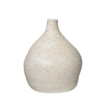 The unique shape is the main feature of this Terracotta Glazed Vase - 2 Sizes. it is a perfect addition to any shelf or mantel.  Short Dimensions:  5.5" Round x 7"H Tall Dimensions: 7.25" Round x 11.75"H