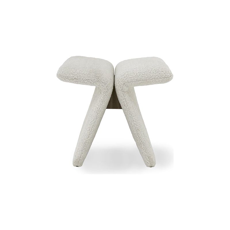 The Butterfly Upholstered Occasional Stool by Verellen is abstract and beautiful. This comes standard with:  soy based poly wrap seat construction double needle stitch detail knife edge upholstery style sits on glides standard walnut brace The Butterfly Exposed Wood Occasional Stool comes standard with:  sits on glides