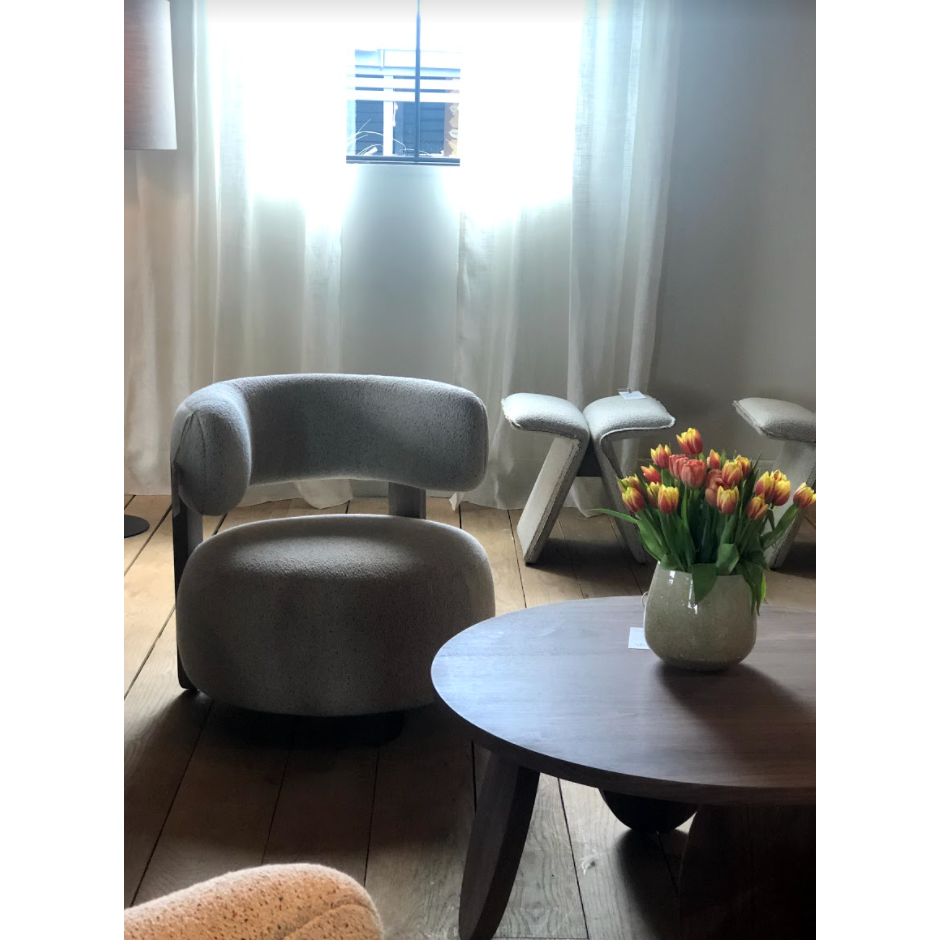 This Verellen Gaston Chair is a jolly friend that always picks your side! An easy add on chair in any room. Gaston comes standard with:  • foam and fiber  construction • tight seat & tight back • exposed wood legs