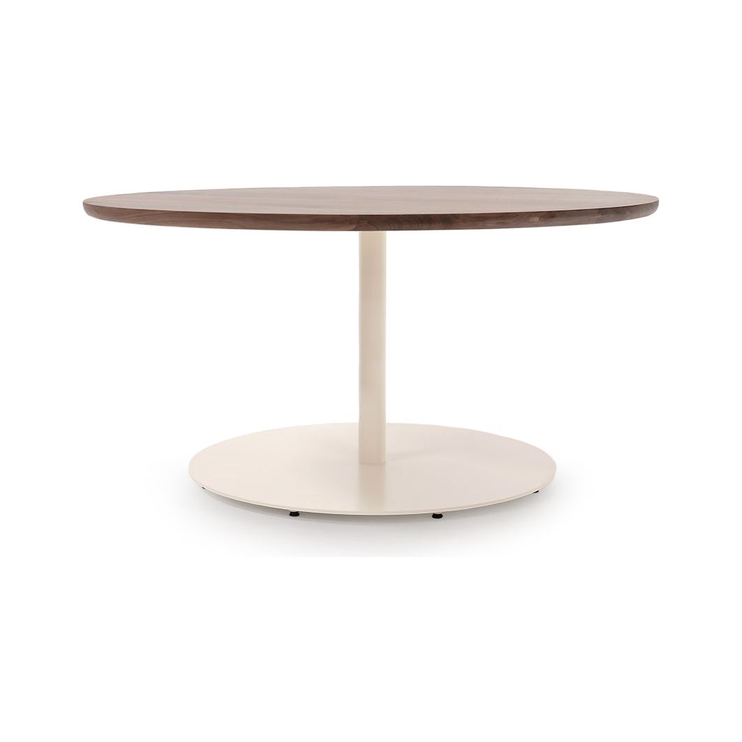 Verellen's new pedestal Lisbon Dining Table accommodates great get togethers. It is a minimalist balance of materials and finishes. Base available in matte black or porcelain white. All tables come with a protective sealer.