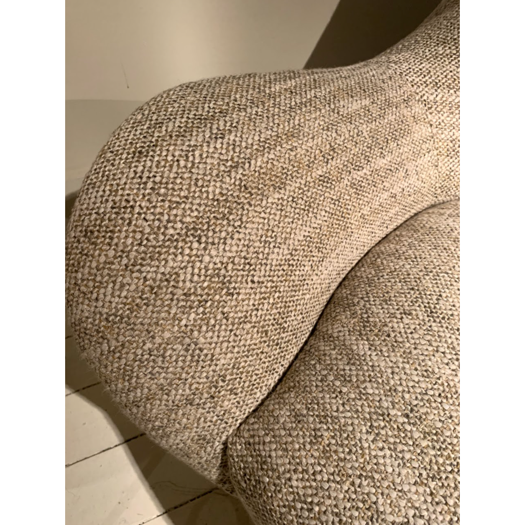 Lutz Swivel chair In Dodo - Pebble Fabric in Sealed Walnut