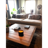 The Marbella Coffee Table is bench-crafted with sustainably harvested hardwood in Verellen's North Carolina atelier. This sturdy, gorgeous coffee table completes the look for any living room or lounge area! The top can be slatted (first photo) or solid (second photo). 