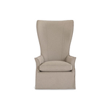 The Noella Tall Wing Chair is the definition of class and comfort. This modern Verellen Essential and features:  foam down seat construction knife edge toss pillow double needle stitch detail Specify leg finish. Upholstered leg optional. Specify nailhead detail.  For additional fabrics, sizing, and customization please email sales@amethysthome.com.   Made in North Carolina, just for you! Please allow 8-12 weeks.