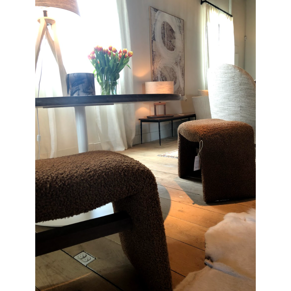 Pull up Verellen's Oakley Dining Stool for the impromptu guest. This comfy stool comes standard with:  foam and fiber seat construction tight seat sits on glides exposed wood stretcher specify finish